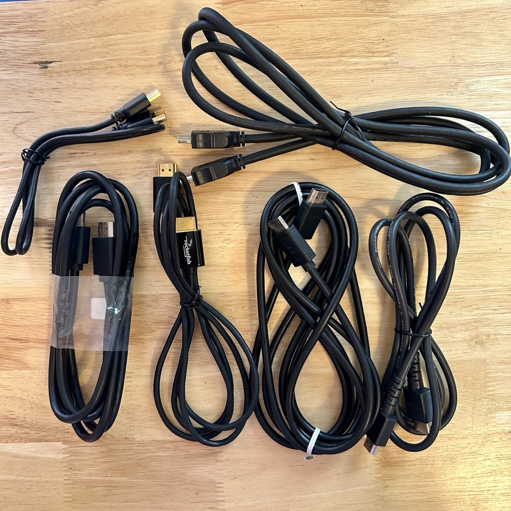 HDMI Cable Cord Male to Male Gold Bose Rockfish Nintendo Insignia 6 Pc Lot